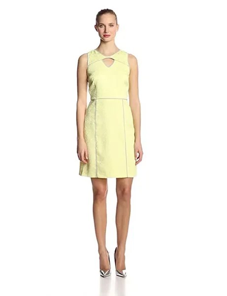 Желтое жаккардовое платье Marc New York от Andrew Marc NWT LEMON, размер 2