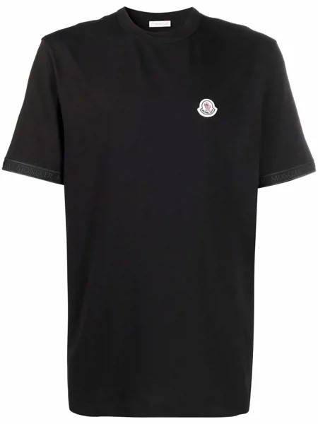 Moncler футболка с нашивкой-логотипом