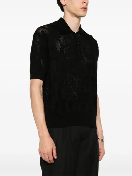 Alexander McQueen рубашка поло рыхлой вязки, черный