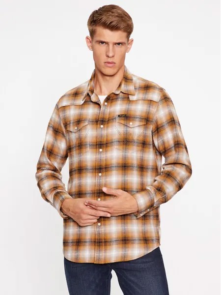 Джинсовая рубашка обычного кроя Wrangler, коричневый