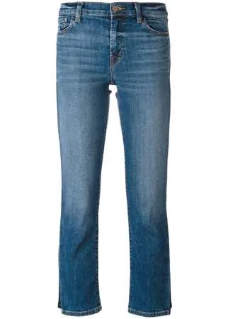 J Brand укороченные джинсы с линялым эффектом