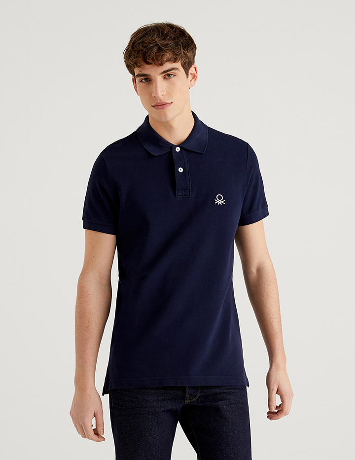 Футболка-поло мужская United Colors of Benetton CCC_3089J3178 синяя 2XL