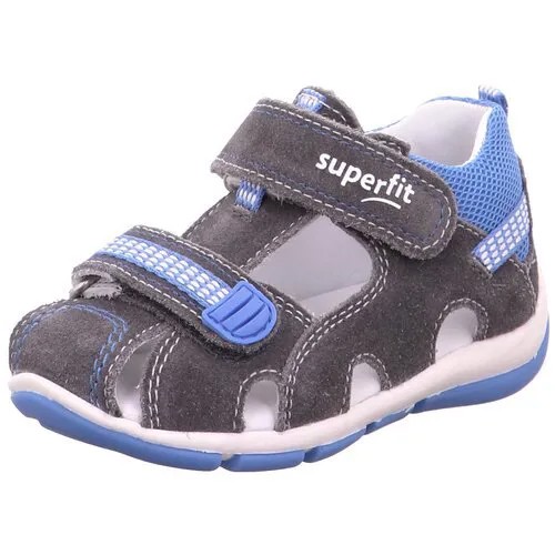 Туфли летние открытые SUPERFIT, для мальчиков, цвет Синий, размер 23