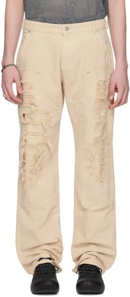 Кремового цвета Потертые брюки Carpenter 1017 Alyx 9Sm