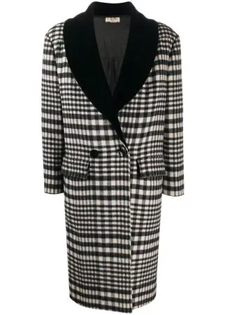 Valentino Pre-Owned двубортное пальто 1980-х годов в клетку тартан