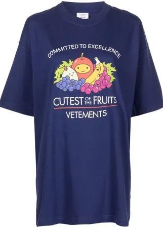 VETEMENTS футболка с надписью Cutest of the Fruits