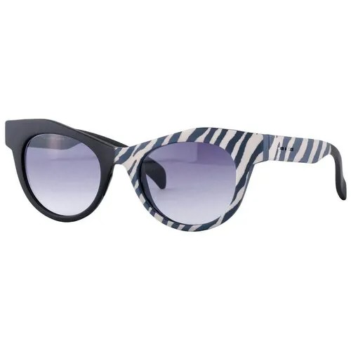 Солнцезащитные очки Italia Independent, кошачий глаз, оправа: пластик, градиентные, с защитой от УФ, для женщин, черный