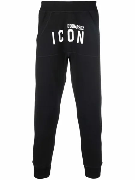 Dsquared2 укороченные спортивные брюки с принтом Icon, черный
