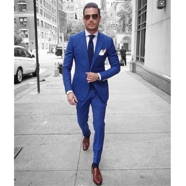 Новый мужской костюм Smolking Noivo Terno, облегающие вечерние костюмы Easculino для мужчин, костюм из двух частей (пиджак + брюки), мужской однотонный кос...