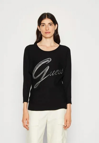 Свитшот Guess SOPHIE BAT SLEEVE LOGO, цвет jet black