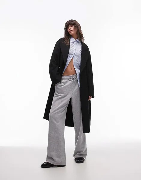 Mango – Черное двубортное пальто макси