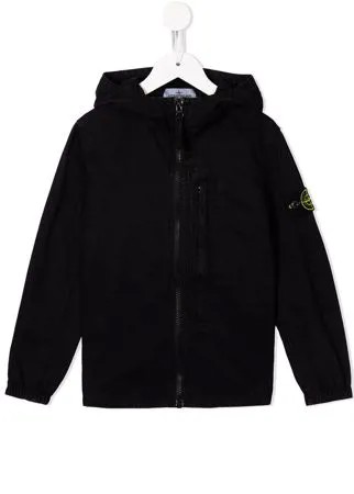 Stone Island Junior куртка с капюшоном и нашивкой-логотипом
