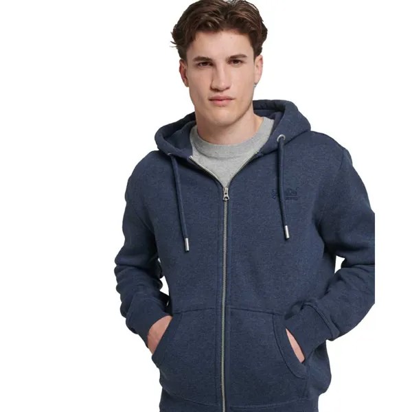 Толстовка Superdry Vintage Logo Embroidered Full Zip, синий