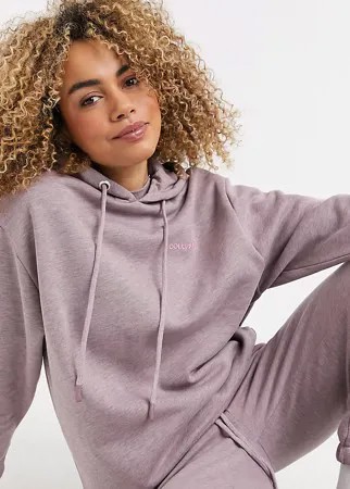 Окрашенный меланжевый худи в стиле oversized от комплекта COLLUSION-Фиолетовый цвет