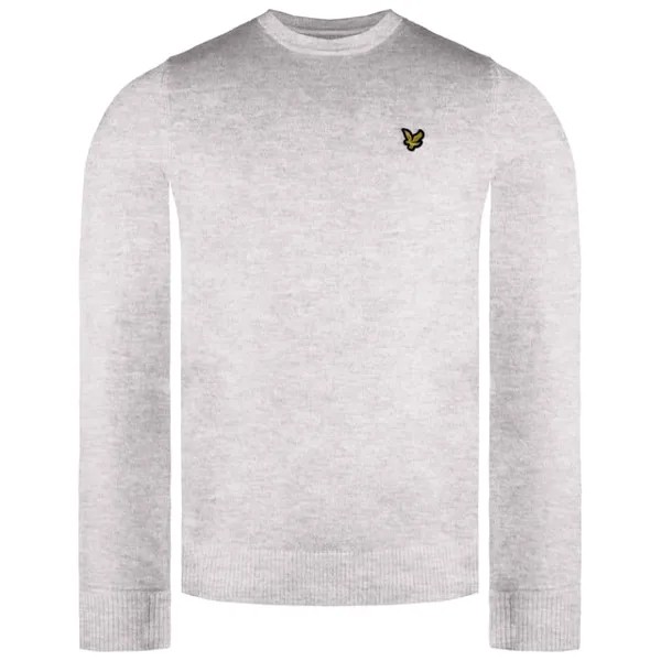 Мужской свитер из мериноса светло-серого цвета Lyle & Scott, серый