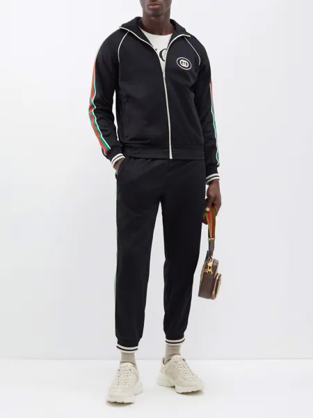 Спортивная куртка из джерси в полоску web Gucci, черный