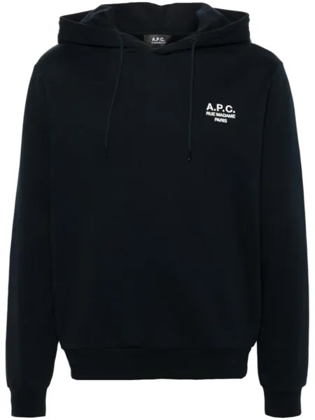 A.P.C. худи с вышитым логотипом, синий