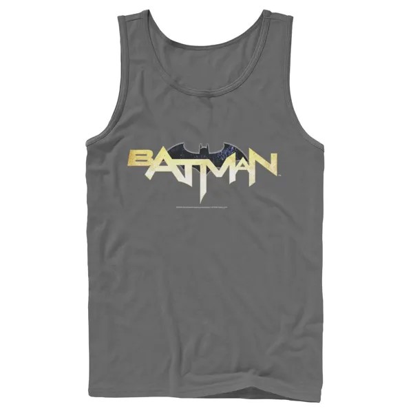 Мужская майка с текстовым логотипом на груди и Бэтменом в стиле DC Comics Batman Modern