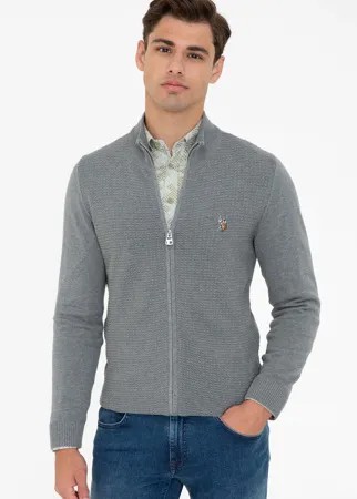 Кардиган мужской G081SZ0TH0GUNNER-BSK21 U.S. POLO Assn. серый XL