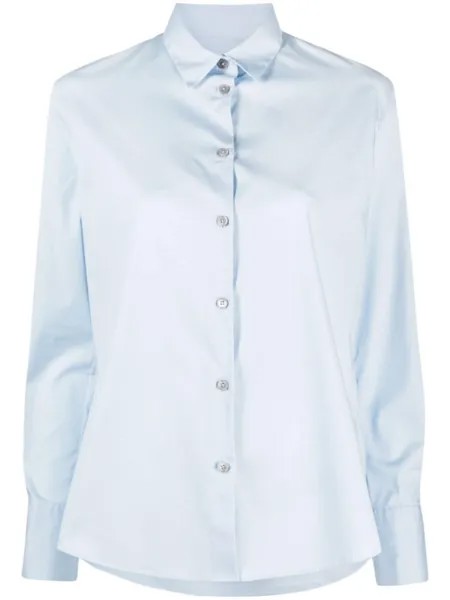 PS Paul Smith поплиновая рубашка с отложным воротником, синий