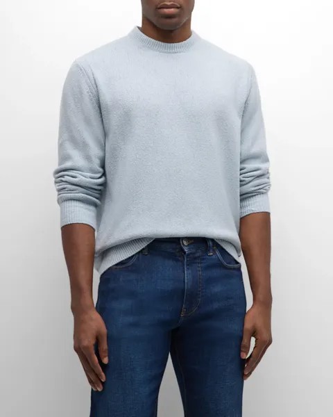 Мужской шелковый свитер Yatta с круглым вырезом Loro Piana, цвет Blue Pattern