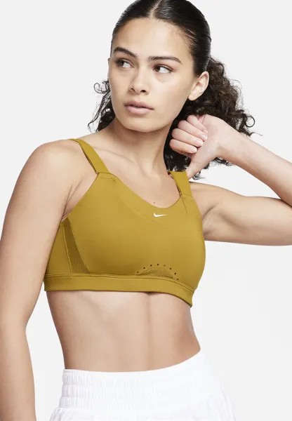 Спортивный бюстгальтер с сильной поддержкой ALPHA BRA Nike, цвет bronzine bronzine bronzinenwhite