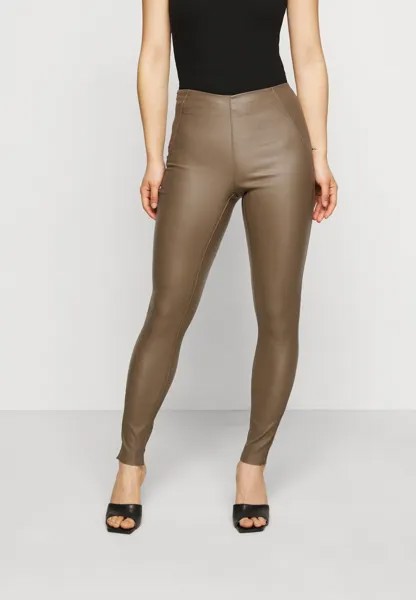 Брюки Object Objbelle Coated Petite, бежевый