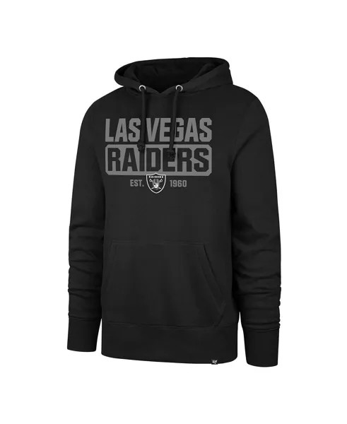 Мужская черная толстовка с капюшоном las vegas raiders box out headline pullover '47 Brand, черный