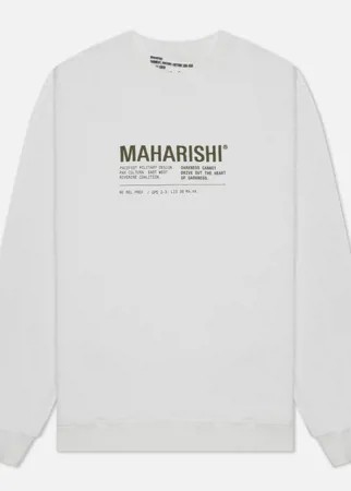 Мужская толстовка maharishi Maha Miltype 21 Crew Neck, цвет белый, размер XL