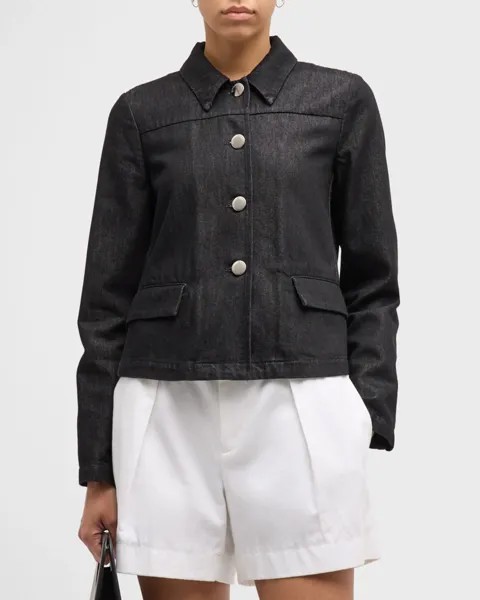 Джинсовая куртка на пуговицах Emporio Armani, цвет Black Denim