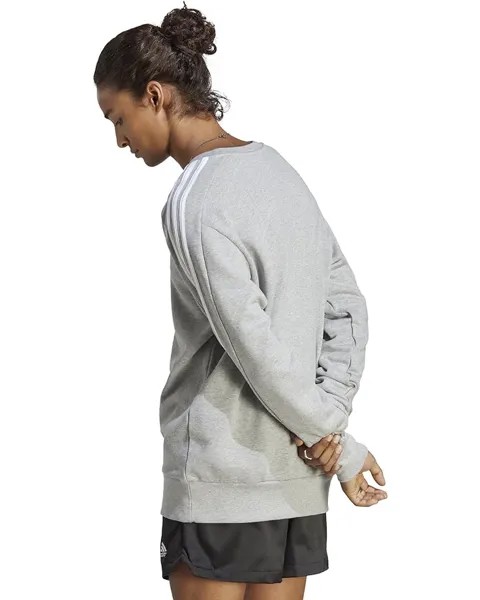 Толстовка Adidas Essentials French Terry 3-Stripes Sweatshirt, цвет Medium Grey Heather