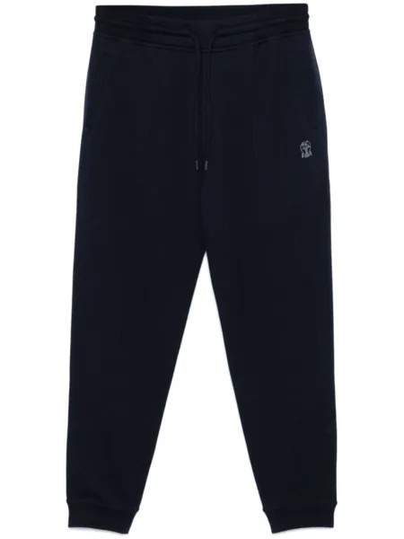 Brunello Cucinelli спортивные брюки с логотипом, синий