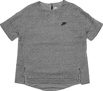 Женские кроссовки Nike Heather Grey/Black NSW Tech Fleece Crew