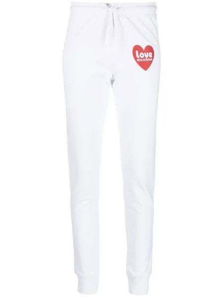 Love Moschino logo-print track trousers, белый