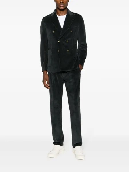 Circolo 1901 pleated drawstring corduroy trousers, синий