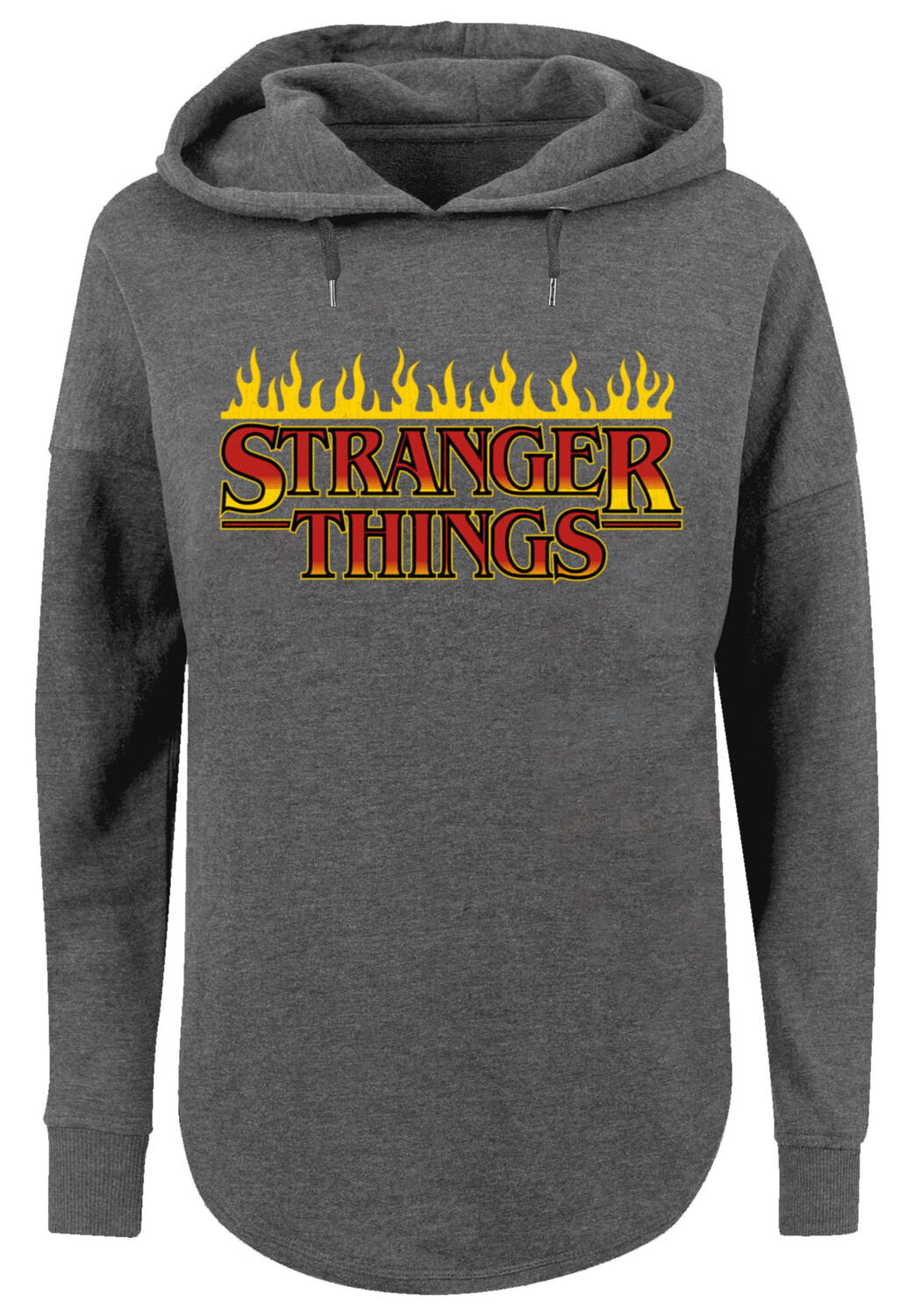 Свитер F4NT4STIC Oversized Hoodie Stranger Things Fire Logo Men Netflix TV Series, цвет charcoal