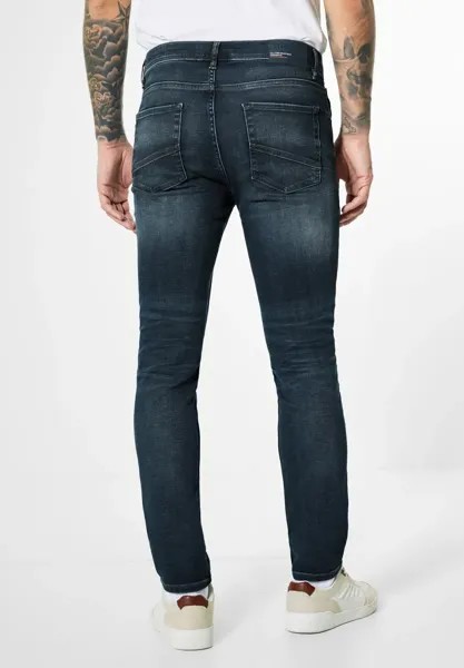STREET ONE MEN джинсы узкого кроя, средняя талия, цвет Dark Indigo Random Wash