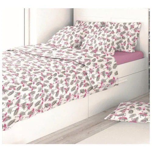 Детское постельное белье с простыней на резинке Amore Mio Eco cotton combo Flamenco 1,5 сп.
