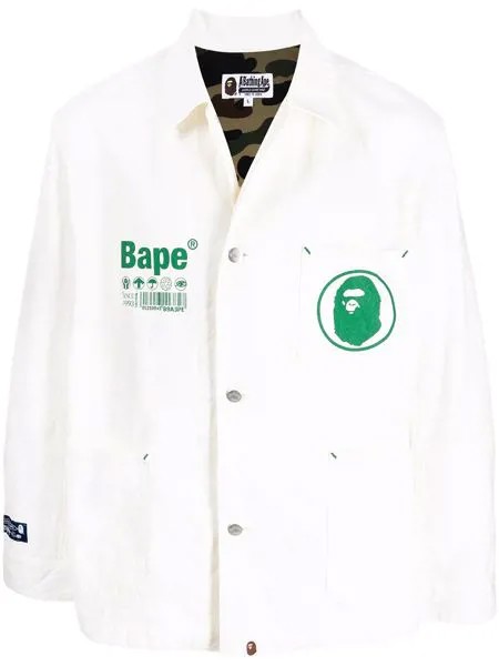A BATHING APE® джинсовая куртка с логотипом