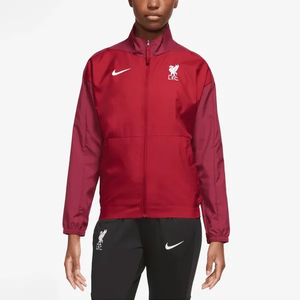 Женская красная куртка с молнией во всю длину реглан Nike Red Liverpool Anthem Performance Nike