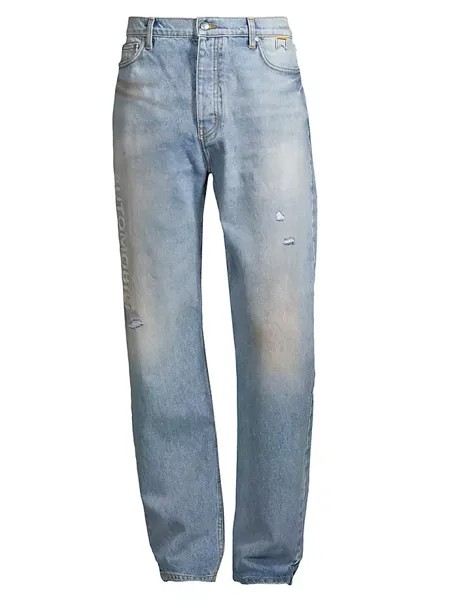 Потертые джинсы с пятью карманами RHUDE x Lamborghini R H U D E, индиго
