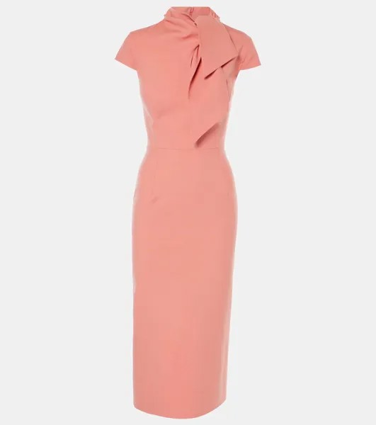 Платье миди из смесовой шерсти Oscar De La Renta, цвет rouge