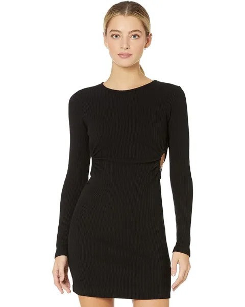 Платье MONROW Brushed Rib w/ Circular Cutout, черный