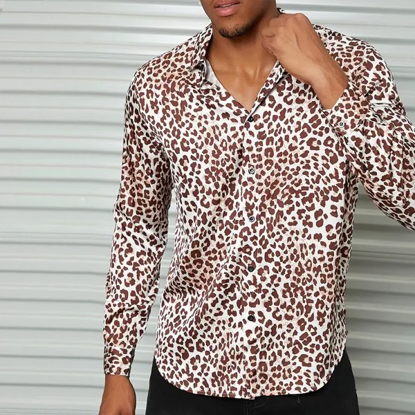 Рубашка с леопардовым принтом для мужчины