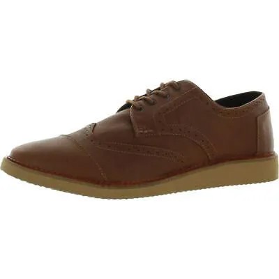 Мужские коричневые кожаные оксфорды Toms Brogue с открытой строчкой 12 Medium (D) BHFO 5675