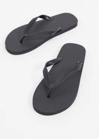 Черные шлепанцы ASOS DESIGN-Черный цвет