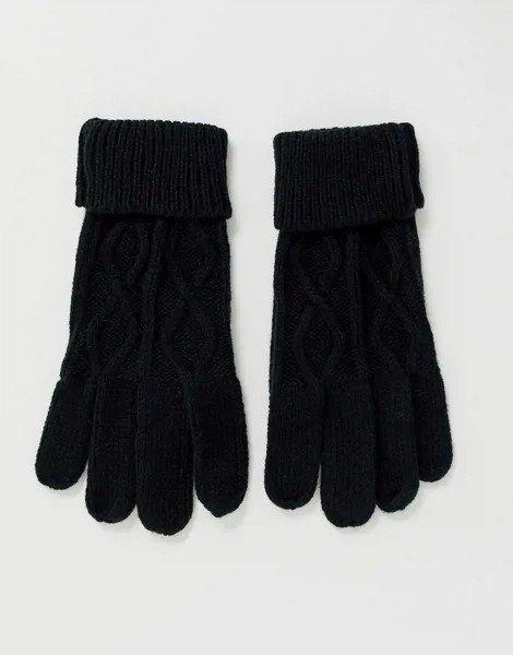 Черные вязаные перчатки Boardmans-Черный