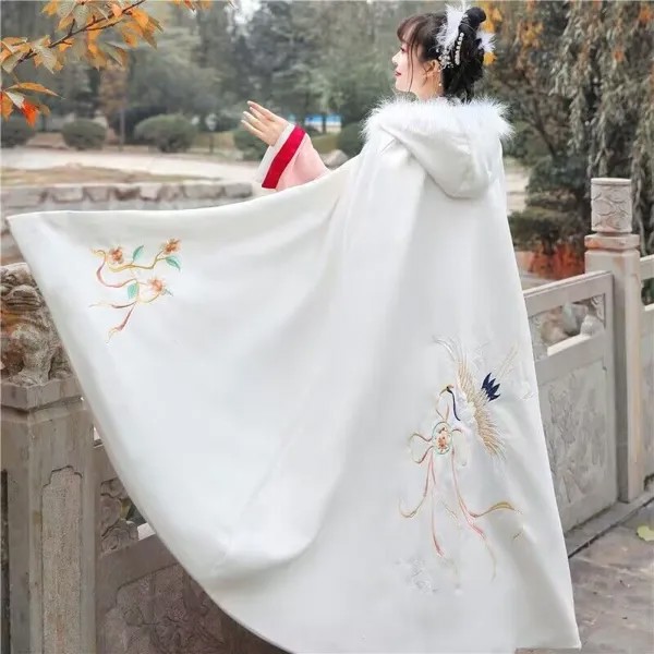 Накидка Hanfu для мужчин и женщин, традиционная китайская вышивка, белый, красный, черный накидка Hanfu, костюм для косплея, винтажная накидка Hanfu
