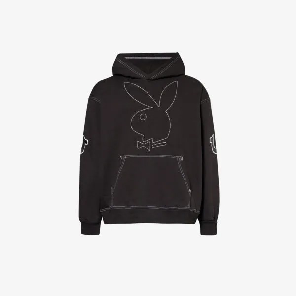 Толстовка свободного кроя из смесового хлопка с логотипом true religion x playboy True Religion, черный