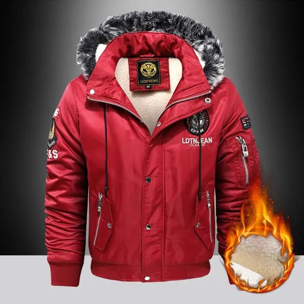 2022 Открытый досуг Пух и Парка Пальто Утолщенный бархат Утолщенный бренд Теплая зима Мужская черная красная утолщенная куртка оверсайз